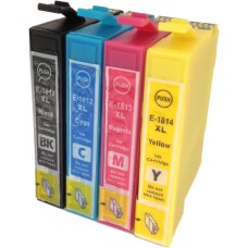 A set of pre-filled Epson Compatible T1816 dye sublimation ink cartridges.